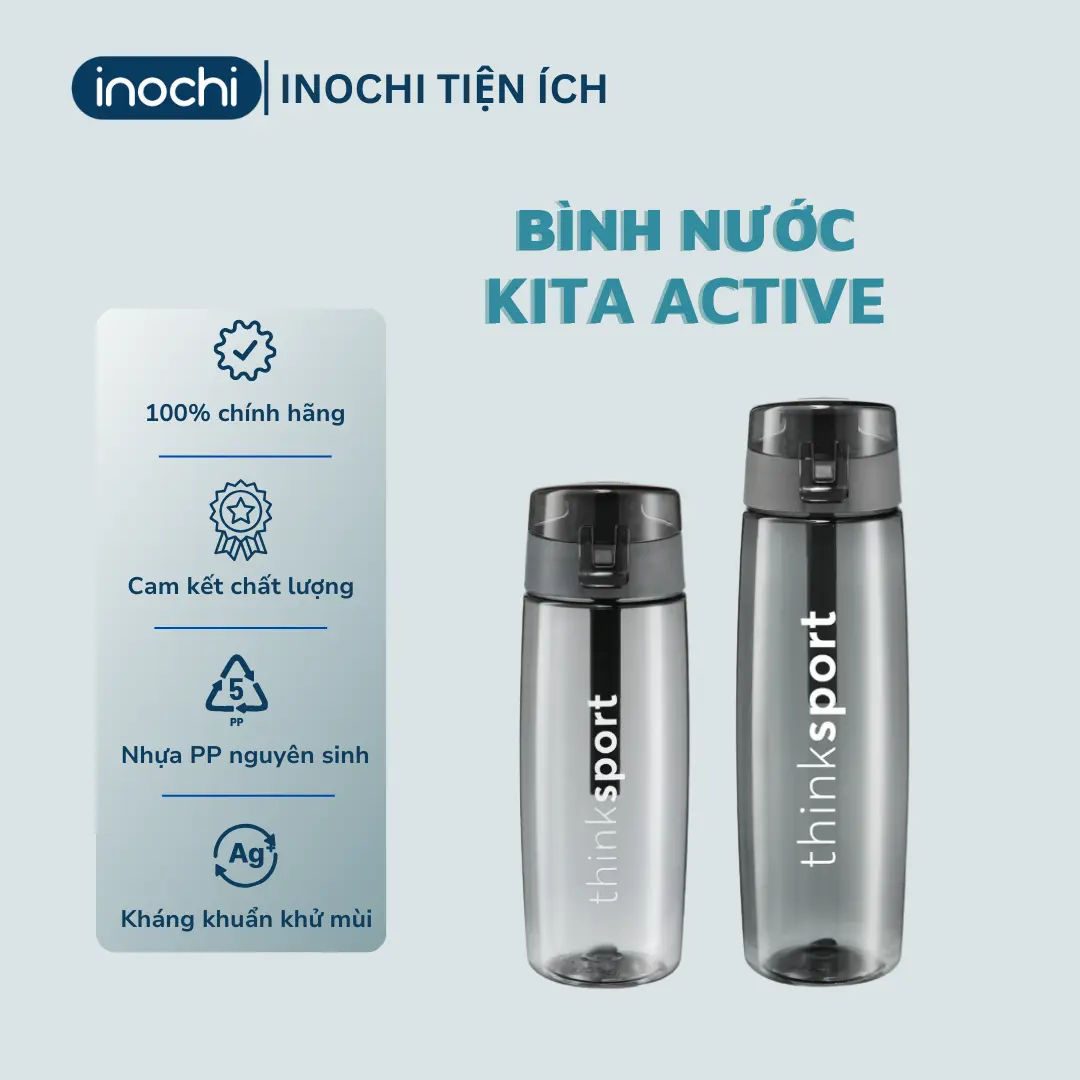 Bình nước thể thao mang đi chơi, đi làm, năng động Inochi- KITA ACTIVE 500ML và 700ML