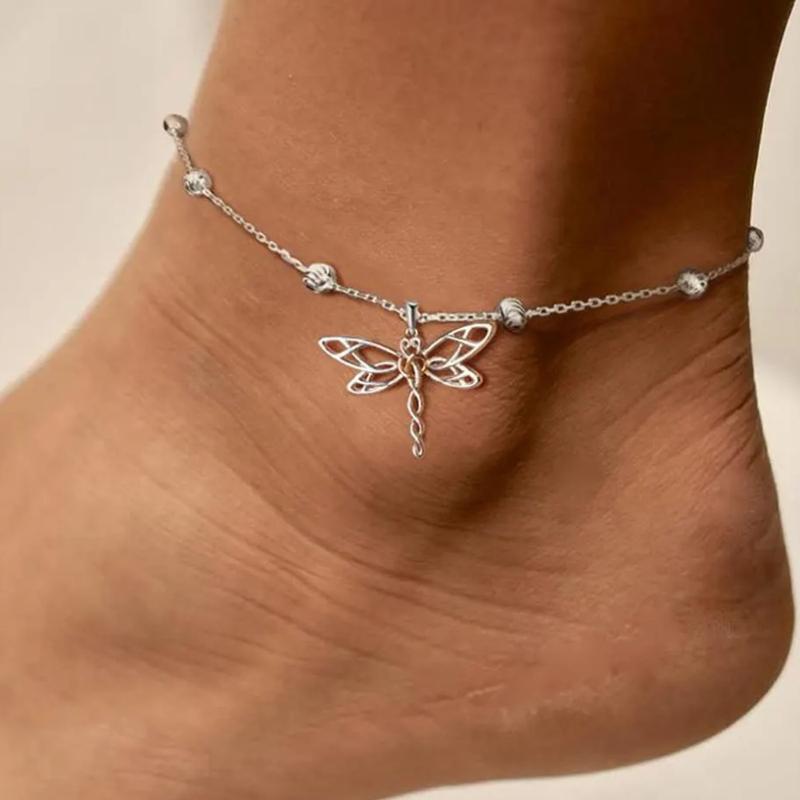 Silver Dragonfly Anklet, retailer Dainty Dragonfly Anklet, Gift for Her, Dainty Silver Anklet