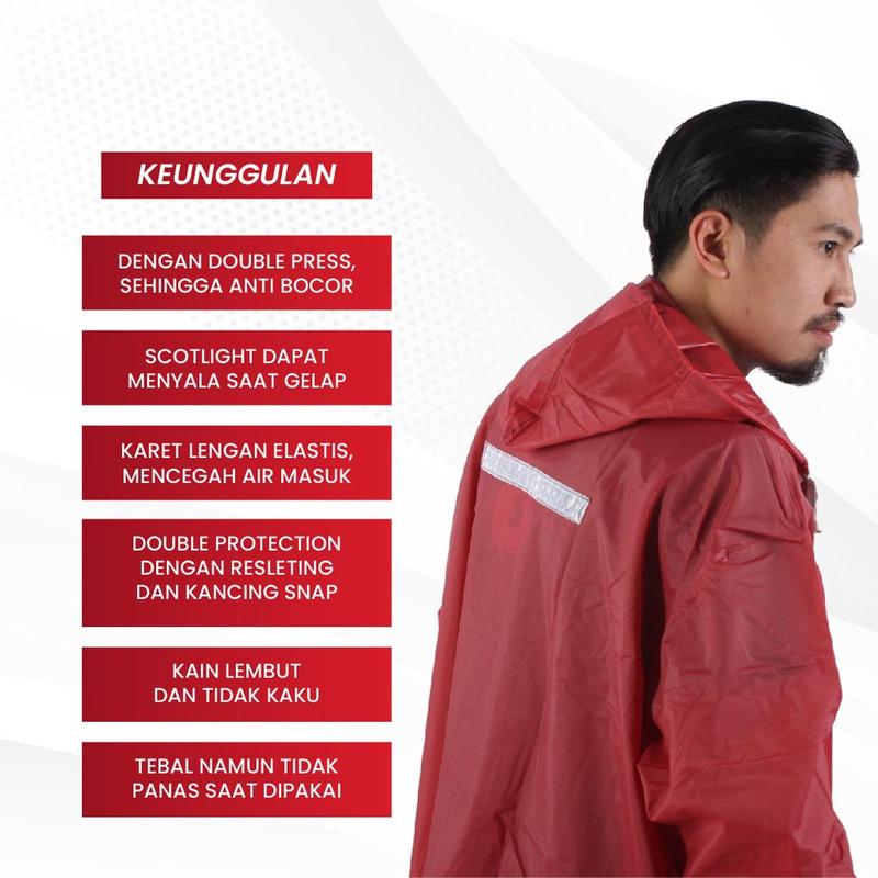 Jas hujan raincoat KHN pria dan wanita tebal anti rembes double press Remaja Dewasa jas  hujan 3