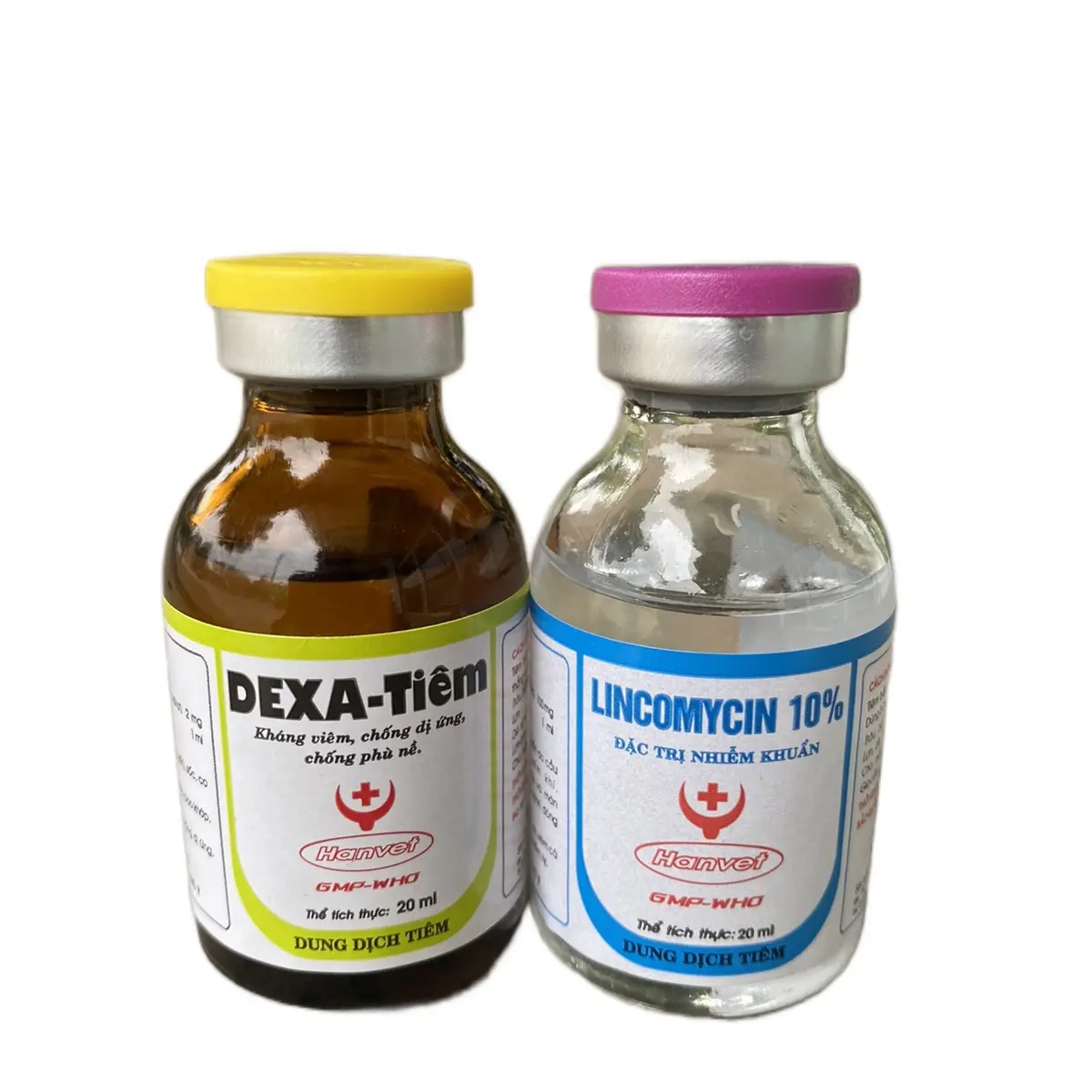 Combo 2lọ tiêm viêm khớp, sưng củ bàn, tiêu kén, giảm sưng cho gà đá khò  khè linco + dexa (20ml)