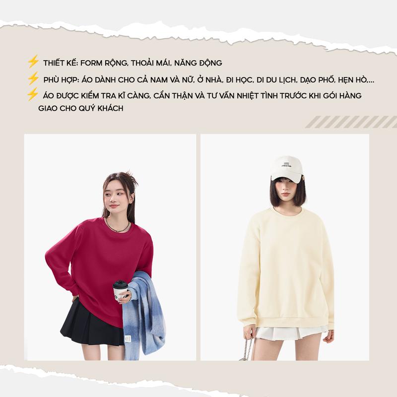 Product Introduction of Áo Sweater THÊU Hoa Vàng Nam Nữ By PEABOO Unisex Chất Nỉ Lót Bông Form Rộng 7
