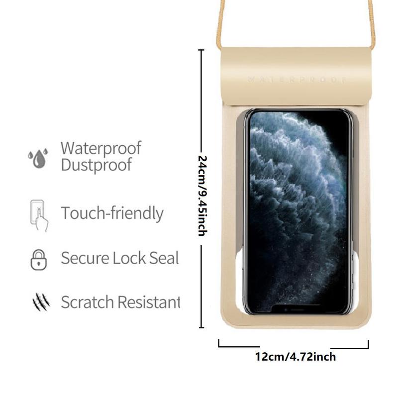 Waterproof Phone Case, Touch Screen TPU Outdoor Swimming Diving Mobile Phone Underwater Dry Bag, Universal Waterproof Case 5