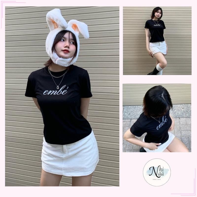 Áo Thun Nữ Baby Tee NhiNaa Store Kiểu In Chữ Em Bé Đơn Giản A5818
