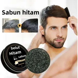 Sabun Hitam EELHOE, Melembapkan dan Membersihkan Rambut Hitam dengan Sabun Shampo yang Menyegarkan dan Menghaluskan Ketombe Melebatkan Menghitamkan Rontok Pria Shampoo Minyak Menumbuhkan Penghitam Melembutkan