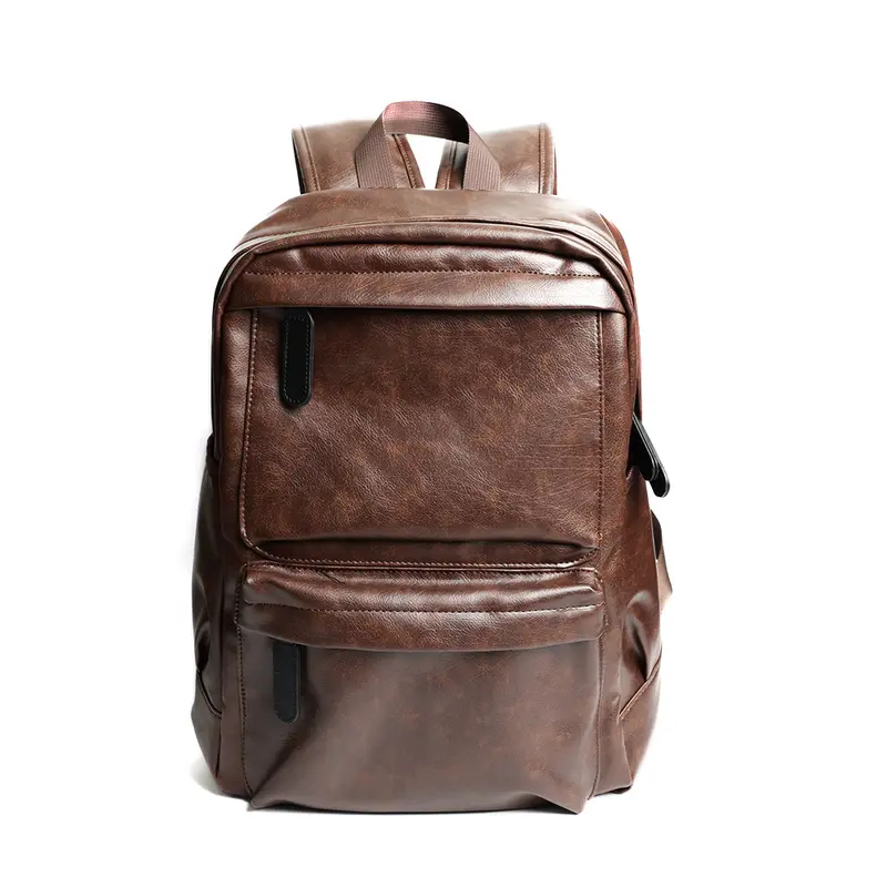 Max-Mor Tas Ransel Kulit Pria Tas Backpack Pria Tas Kulit Pria Cokelat Kulit PU Polos Wanita Tas Ransel 1