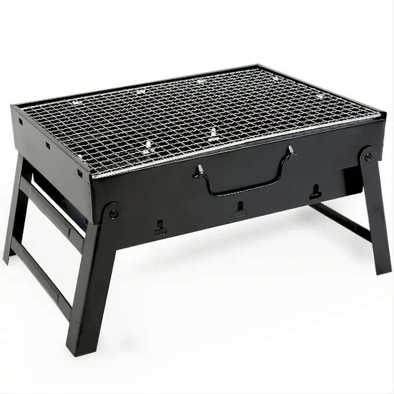 Bếp Nướng Than Nướng Thịt Cầm Tay Có Thể Gập Lại Bếp BBQ Đốt Gỗ Bằng Thép Không Gỉ Để Cắm Trại Ngoài Trời Bếp Nướng Nấu Ăn Dụng Cụ Cho Dã Ngoại Bãi Biển Sân Sau 0
