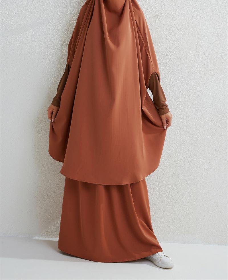 Product Introduction of Two-Piece High-Quality Large Size Clothing, Women's Clothing, Clothing Apparel, Solid Color Long Sleeve Skirt Long Robe 18