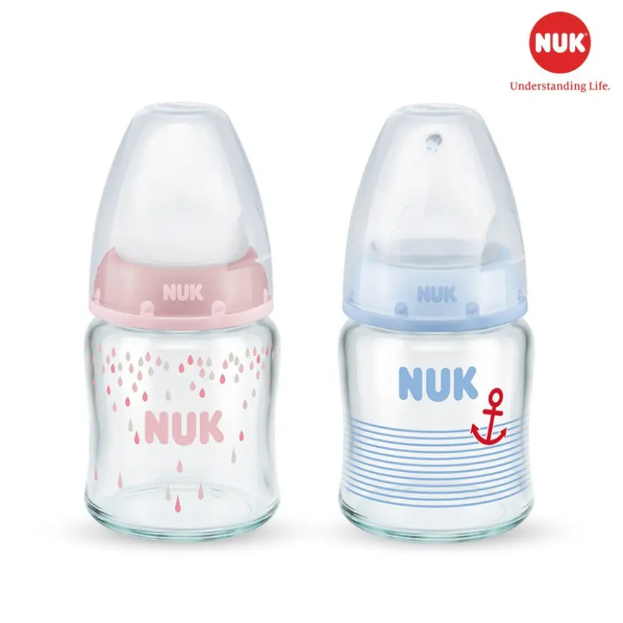 Không Hộp - Bình Thủy Tinh NUK Trữ Sữa Nhập Khẩu Đức 120ML / 240ML