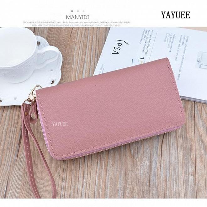 Ví Dài Có Khóa Kéo Đôi, BLYJ029 #, Thời Trang, Sức Chứa Lớn, Hai Lớp, Túi Cầm Tay Nữ, 2302 Da Clutch 9