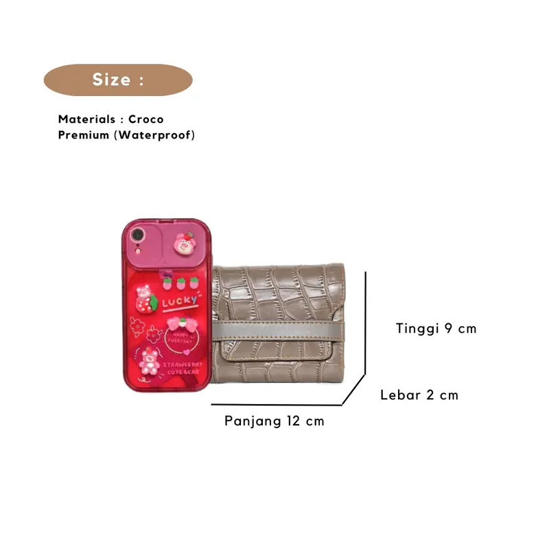 SELUSA ODETTE CROCO WALLET (Free Exclusive Box) | Dompet Lipat Dompet Croco Tebal 4