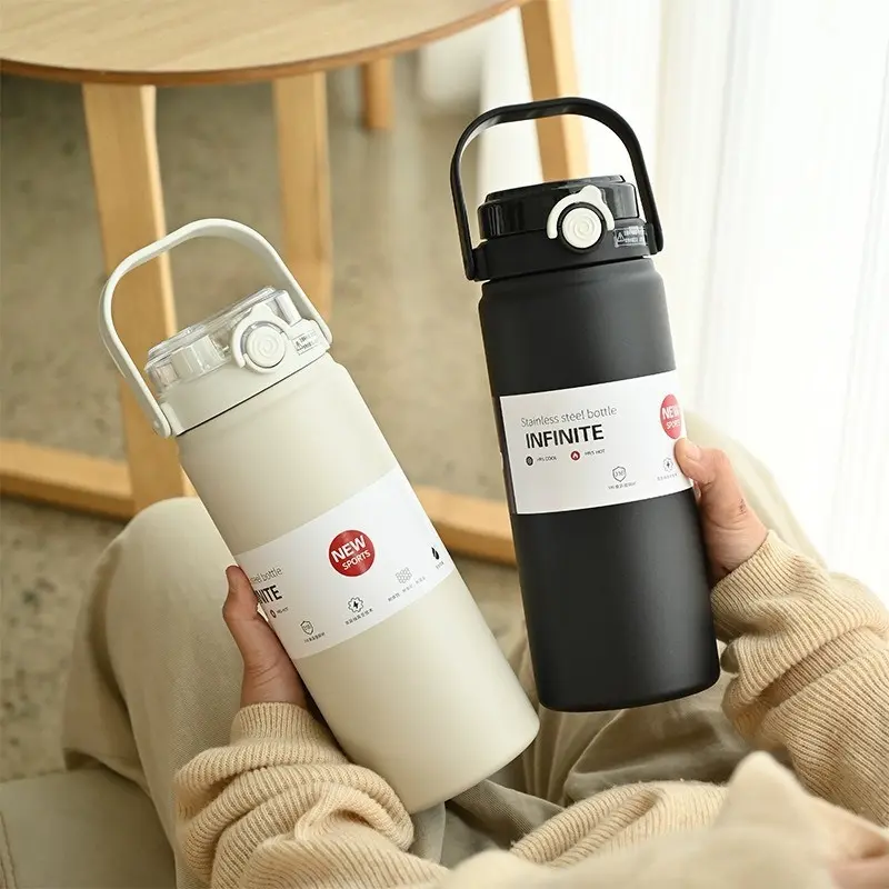 (Kèm 3 Quà Tặng)Bình Giữ Nhiệt Inox316 Không Gỉ - Dung Tích 1200ml - Tặng 2 set 4 Stiker 3D, Cọ Vệ Sinh Bình