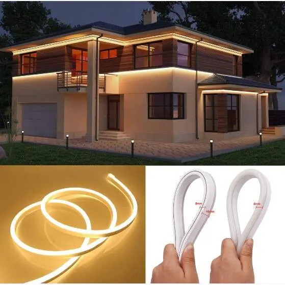 220V LED neon lights with waterproof 2835 120 LED/M flexible 12V silicone tube Ip65 DIY Christmas decorative light