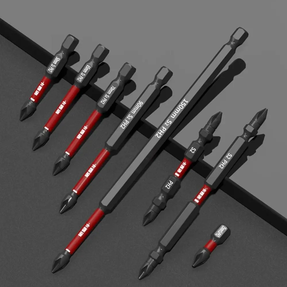 25-150mm Anti Non-slip Batch Head Strong Magnetic High Hardness Cross Screwdriver Bit WaterProof Double head PH2 Screwdriver Bits Disassembly Tool