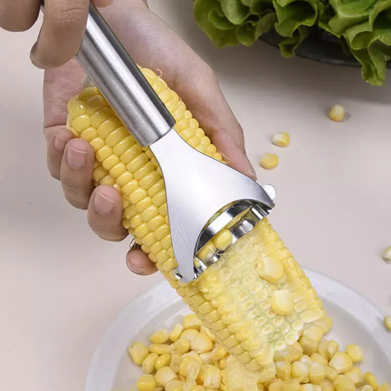 Alat Serut Pengupas Jagung Stainless Praktis Corn Peeler Stripper Buah Steel Kitchenware