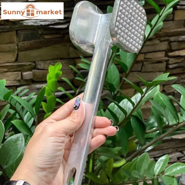 Búa đập thịt đa năng 2 đầu mặt trơn và mặt gai dài 23cm nhãn Drangon bằng gang nguyên khối 2