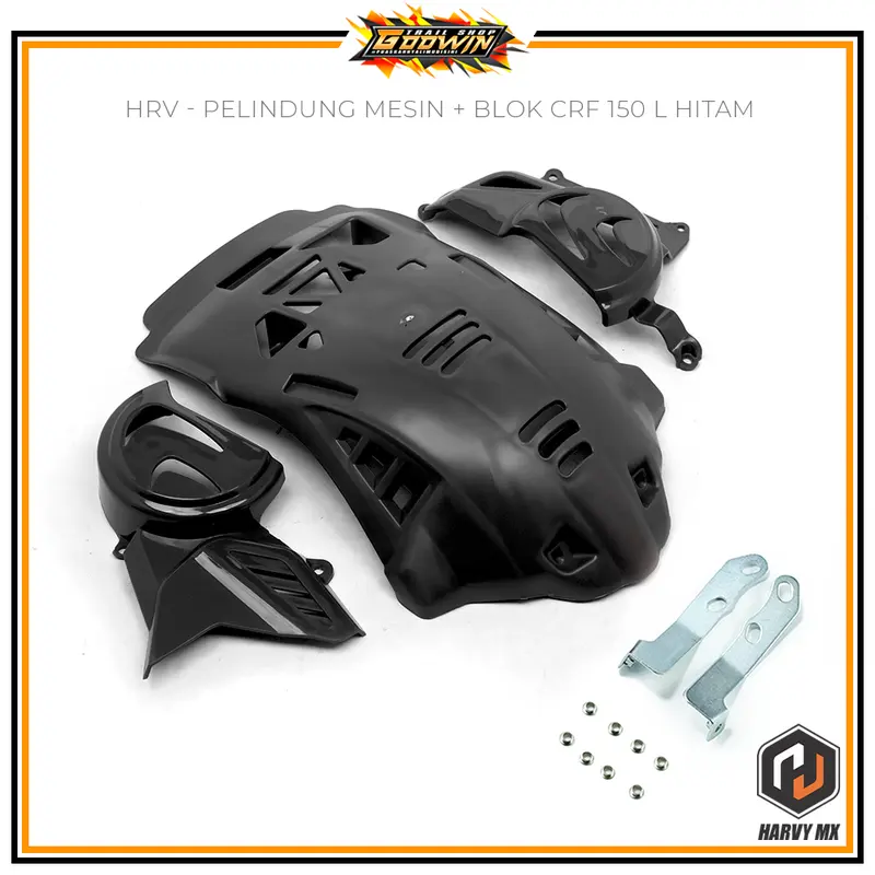 Pelindung Mesin Engine Guard Cover Plus Blok Harvy Mx CRF 150 L 2018 Plus Frameguard Tutup Chasis 1