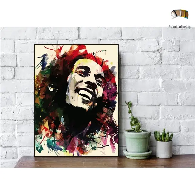 Hiasan dinding wall decor dekorasi musik penyanyi Bob Marley hiasan gantung gambar pajangan rumah poster kayu MDF 0