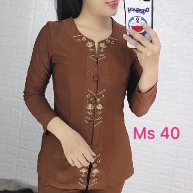 ĐỒ LAM ĐI CHÙA - MẪU BIGSIZE VẢI THUN CHO NGƯỜI LỚN TƯỚI Áo Nữ Women Top