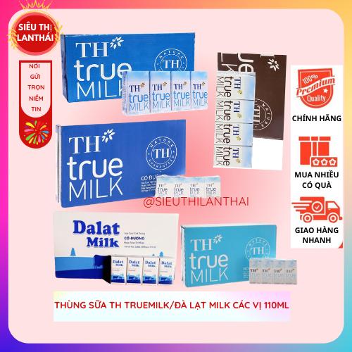  THÙNG SỮA TH TRUEMILK ĐÀ LẠT MILK CÁC VỊ 110ML 