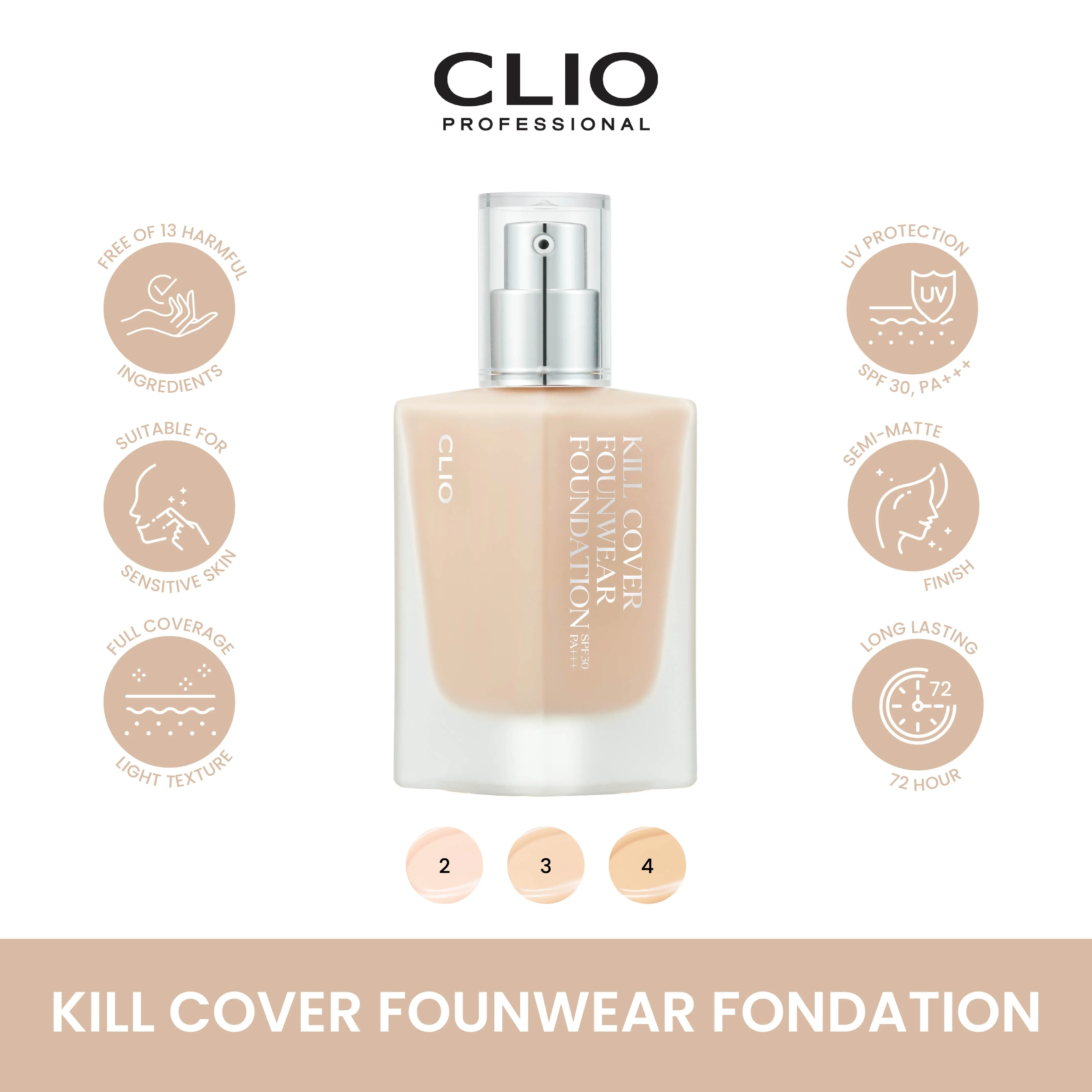 CLIO Kill Cover Founwear Foundation SPF 30, PA+++