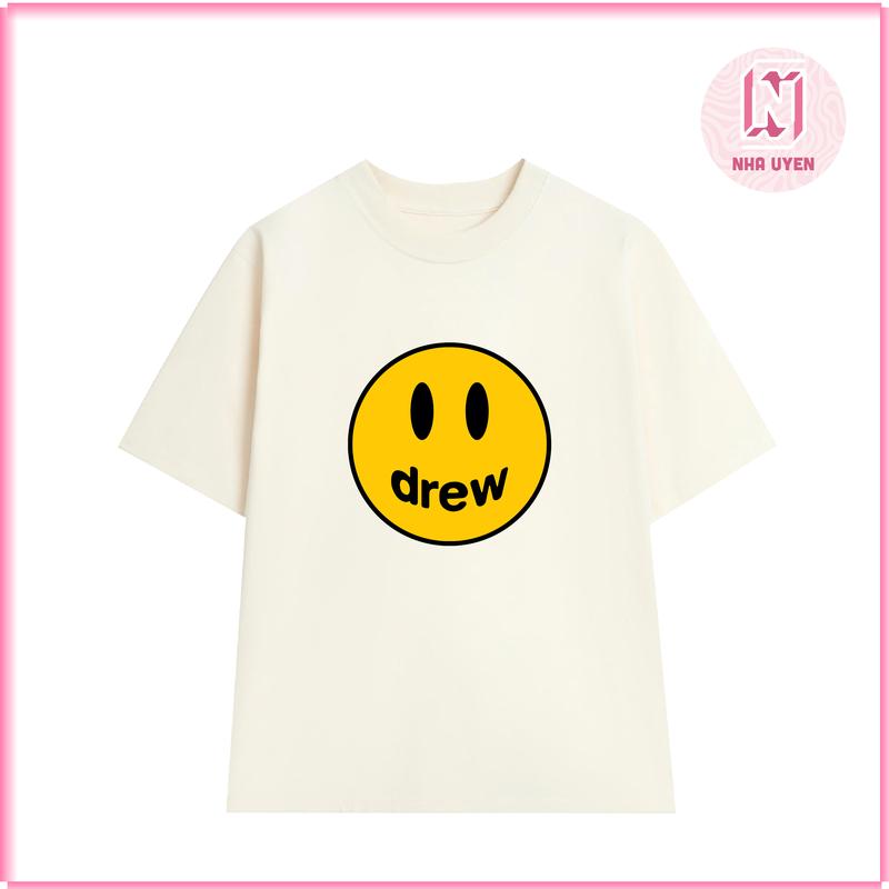 Áo thun đờ rriu mặt cười - fom rộng unisex nam và nữ chất vải cotton 2 chiều đl vải 260gsm Cổ Tròn 1