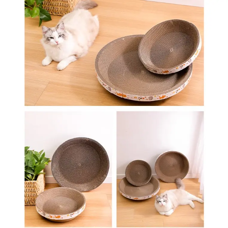 Bàn cào móng cho mèo hình tròn nhiều kích thước Hoshi Pet BM03 - Đồi chơi cho mèo 4