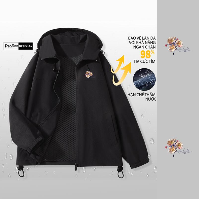 Product Introduction of Áo Khoác Gió Nam Nữ Mũ Cao Cấp 2 Lớp PEABOO Mã BST03 In Hình Chống Nước Chống Nắng Form Rộng Kiểu Dáng Unisex 5