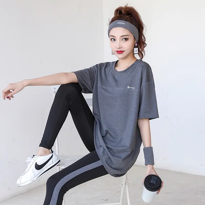 Áo Thể Thao, Áo Cánh Chạy Bộ Dáng Rộng Cho Nữ, Bộ Đồ Tập Thể Dục Mm Béo, Áo Thun Nhanh Khô, Cỡ Lớn Mở Rộng Đến 100Kg, Thích Hợp Tập Yoga, ngắn Tay