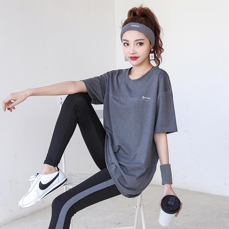 Split Beautiful Back Yoga Clothes Women'S Loose Quick-Drying Running Short-Sleeved Blouse Women'S Fitness Blouse main image 1
