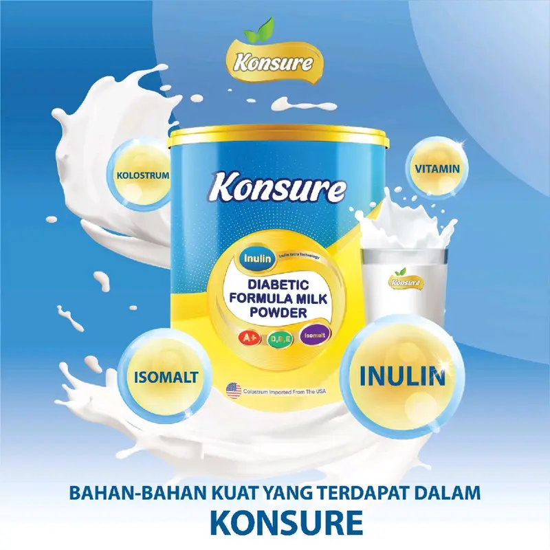 SUSU BUBUK KONSURE INULIN DIABETIC FORMULA MILK POWDER ,SUSU KONSURE MILK POWDER ORIGINAL 0