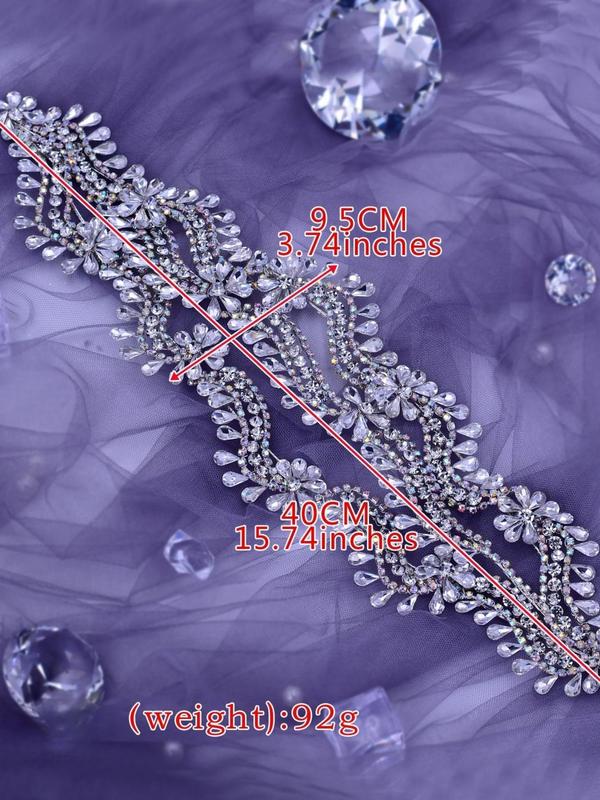 Rhinestone Decorated Bridal Headband, Elegant Bridal Headwear for Wedding Bridal Party Formal Occasions, Fashion Hair Accessories for Women 1