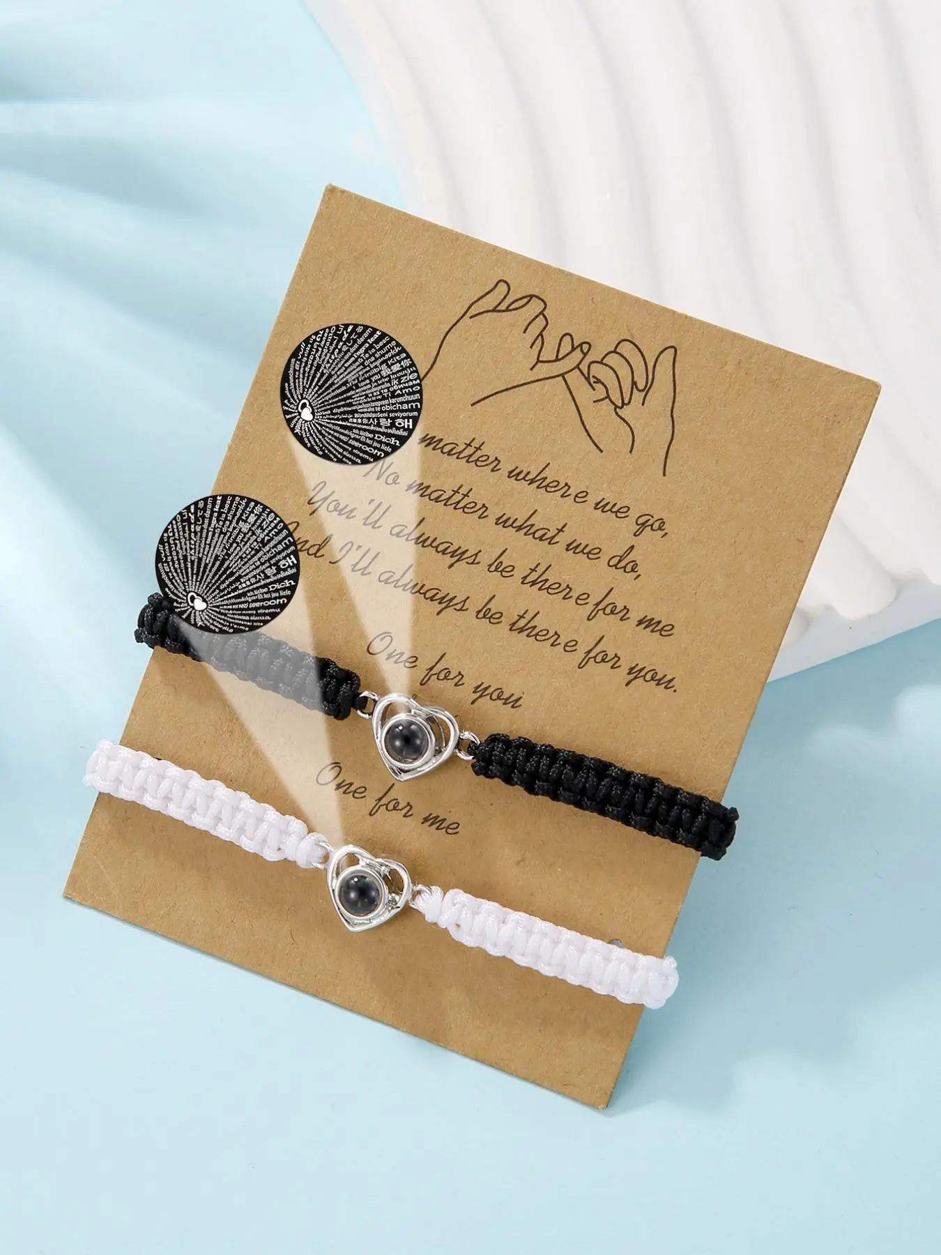 Unisex Street Trend Heart Charm Bracelets, 2pcs/set Trendy Drawstring Design Bracelets, Chic All-match Jewelry As Birthday Gift for Lovers, Valentine's Day, Gift