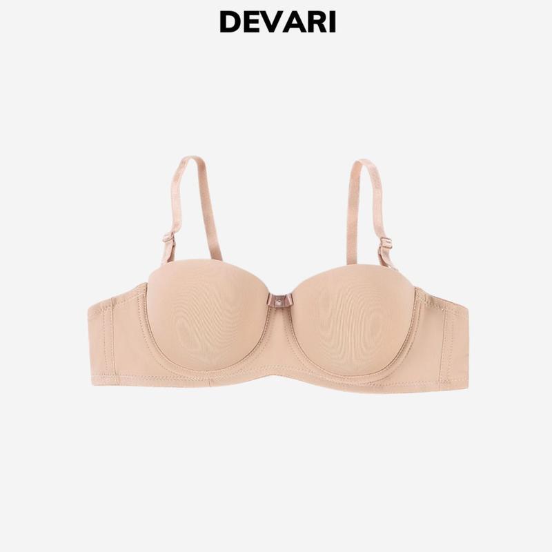 Áo ngực nữ có gọng đệm mút mỏng, áo lót đúc su dây áo có thể tháo rời thiết kế có nơ giữa đẹp DEVARI A2025 Bra Women áo  ngực  su  có  gọng đồ  lót