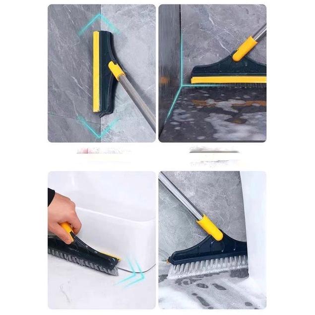 Chổi Chà Sàn Nhà Tắm  Xoay 120 Độ - Thiết Kế Đầu Gạt Nước Và Đầu Chổi Quét Nhà Siêu Sạch (112 x23 cm) 6