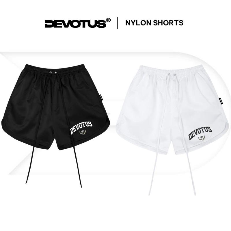 Quần short vải dù Devotus Unisex form rộng , ống rộng - Thêu logo Nam Menswear Quần Lửng quan