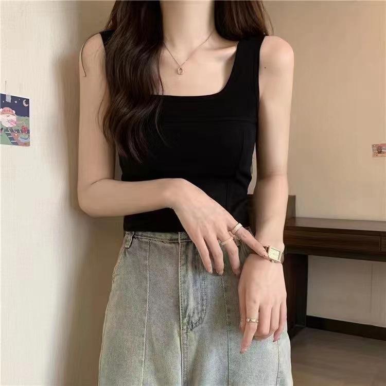 Product Introduction of Korean Style All-Match Sweet Hot Girl Sleeveless Slim Fit Four Seasons Camisole Women with Chest Pad Inner Wear Outer Wear Bottoming Top Women 9