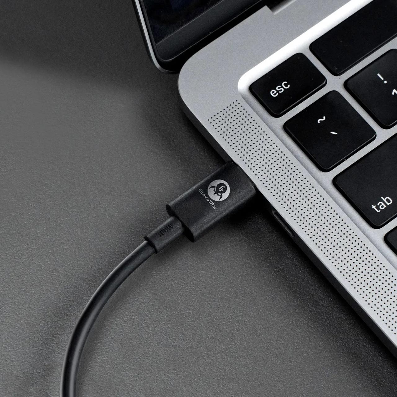 GravaStar USB-C 100W Charging Cable - Black GRAVASTAR TC_BLK