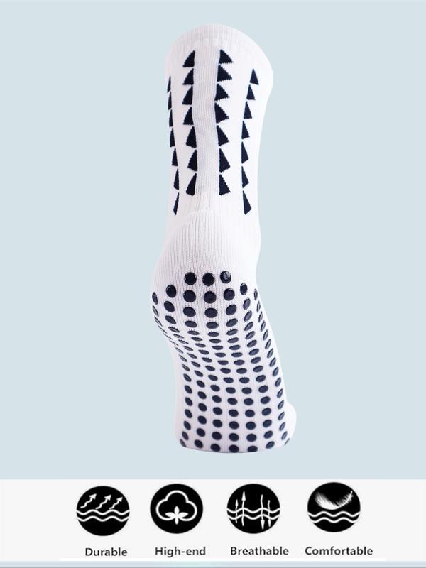 Men's Geometric Pattern Crew Socks, Casual Comfy Breathable Non-slip Socks for Football Basketball Running, Fashion Men Socks 2