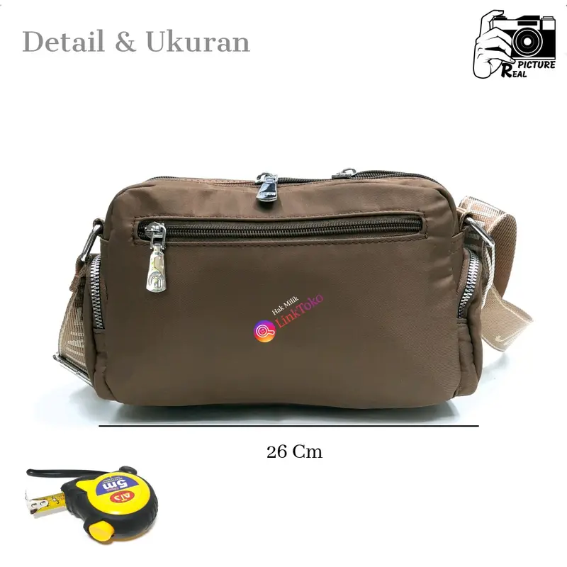 Tas Selempang Wanita Junfa A9917 Nilon Polos Super Anti Air Kualitas Terjamin 5