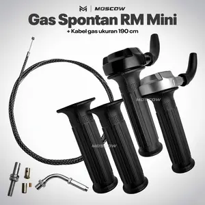 PAKET GAS SPONTAN MINI RM + KABEL SERAT 190 CM + SET KIRI KANAN HAND GRIP QUALITY ORIGINAL GAS SPONTAN RM MINI FREE BAUT UNIVERSAL MATIC / BEBEK JUPITER MX BEAT VARIO FINO LEXI GENIO NMAX PCX FZR MIO SCOOPY VEGA GAS KABEL GAS SPONTAN GAGANG MOTOR