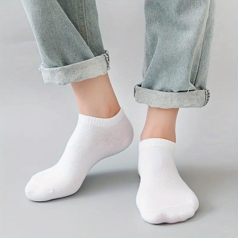 20 Pairs Unisex Solid Ankle Socks, Casual Breathable Low Cut For Summer Daily Wear, Multipack Minimalist Plain Ankle socks. Men's Socks & Hosiery, Menswear. Women's Socks. sock sale, Basic , Fashion 4