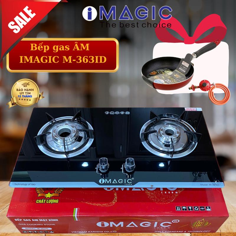 [ TẶNG QUÀ KHI MUA ] Bếp Gas Âm Cơ IMAGIC IM-363ID MẦN HAI VÒNG LỬA Họng Bếp Đúc Nguyên Khối Mạ TITAN, Mâm Chia Lửa INOX SUS 304, Công Nghệ Đánh Lửa Liên Bang, Mặt Kính Cường Lực Chịu Nhiệt Cao, Tiết Kiệm Gas,