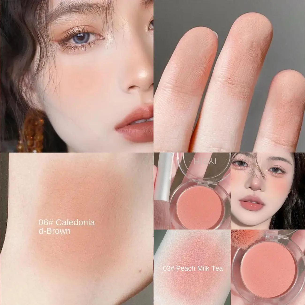 Khay Phấn Má Hồng Cô Gái Tươi Mới, Phấn Má Hồng Dạng Lỏng Satin Kim Loại, Kem Tạo Khối Tự Nhiên, Không Thấm Nước, Sức Sống Lâu Dài, Tạo Đường Viền, Dành Cho Học Sinh