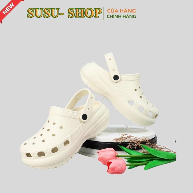   tặng kèm charm Dép Sục NESTY Kiểu Dáng Basic Đế Cao 7Cm EVA Êm Mềm Chống Trượt NE09 Cao Su Đế Bằng 