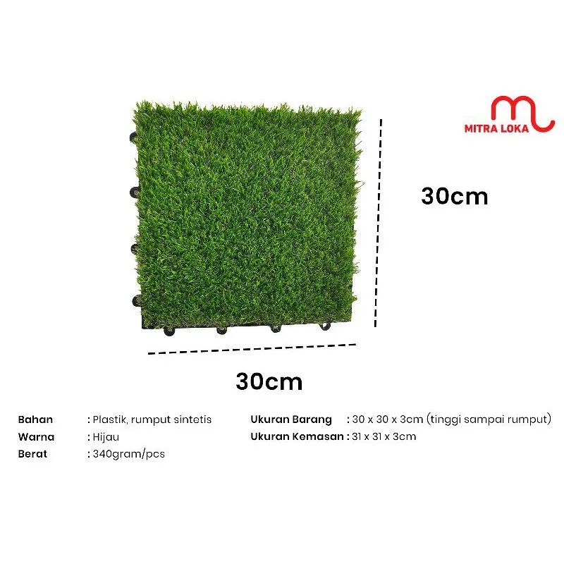 Mitra Loka Ubin Rumput Sintetis Indoor Outdoor Lantai Rumput Flooring Decking Tile Parquete Karpet Decking Tile Untuk Taman Kolam Lapangan Futsal 2