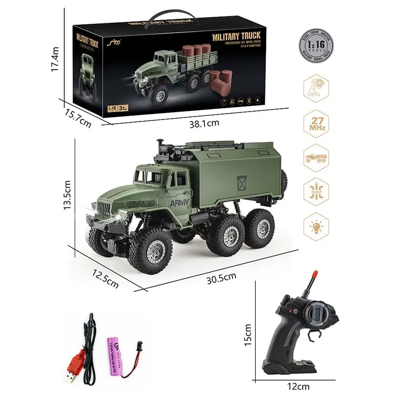 Mainan Anak Remote Control Military Army Truck / RC Truk Tentara 6