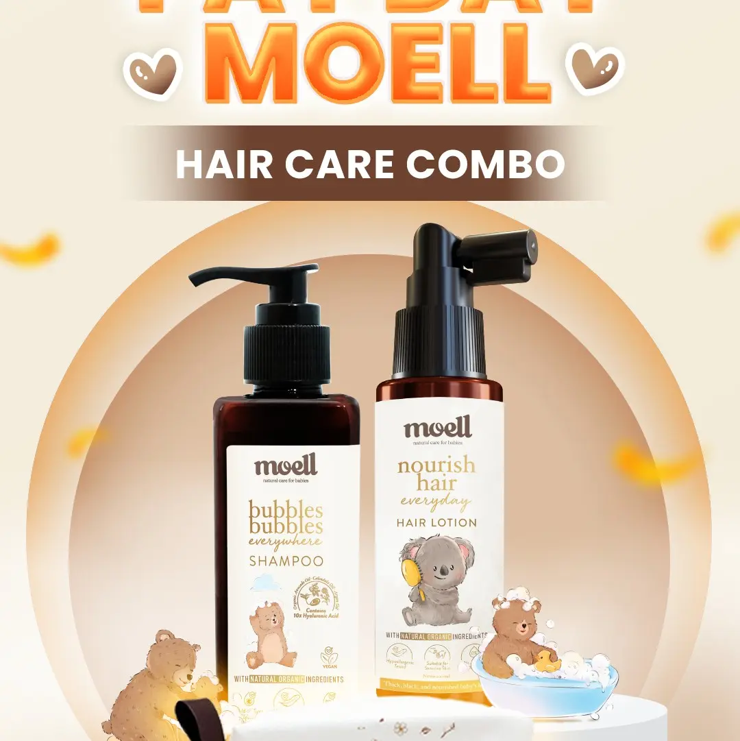 Bundling Moell Hair Lotion + Moell Shampoo / Perawatan Rambut Lebat Anak Bayi