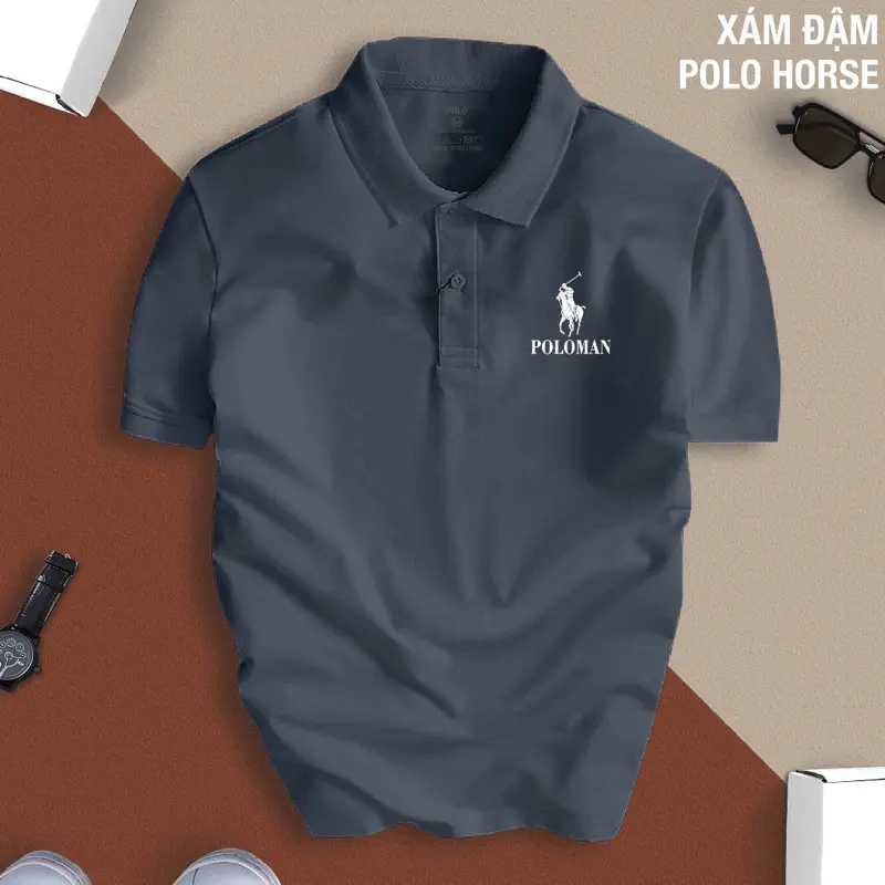 Áo Polo Nam Nữ in POLOHORSE,Chất vải CVC cá sấu Trẻ Trung,Thanh lịch 4