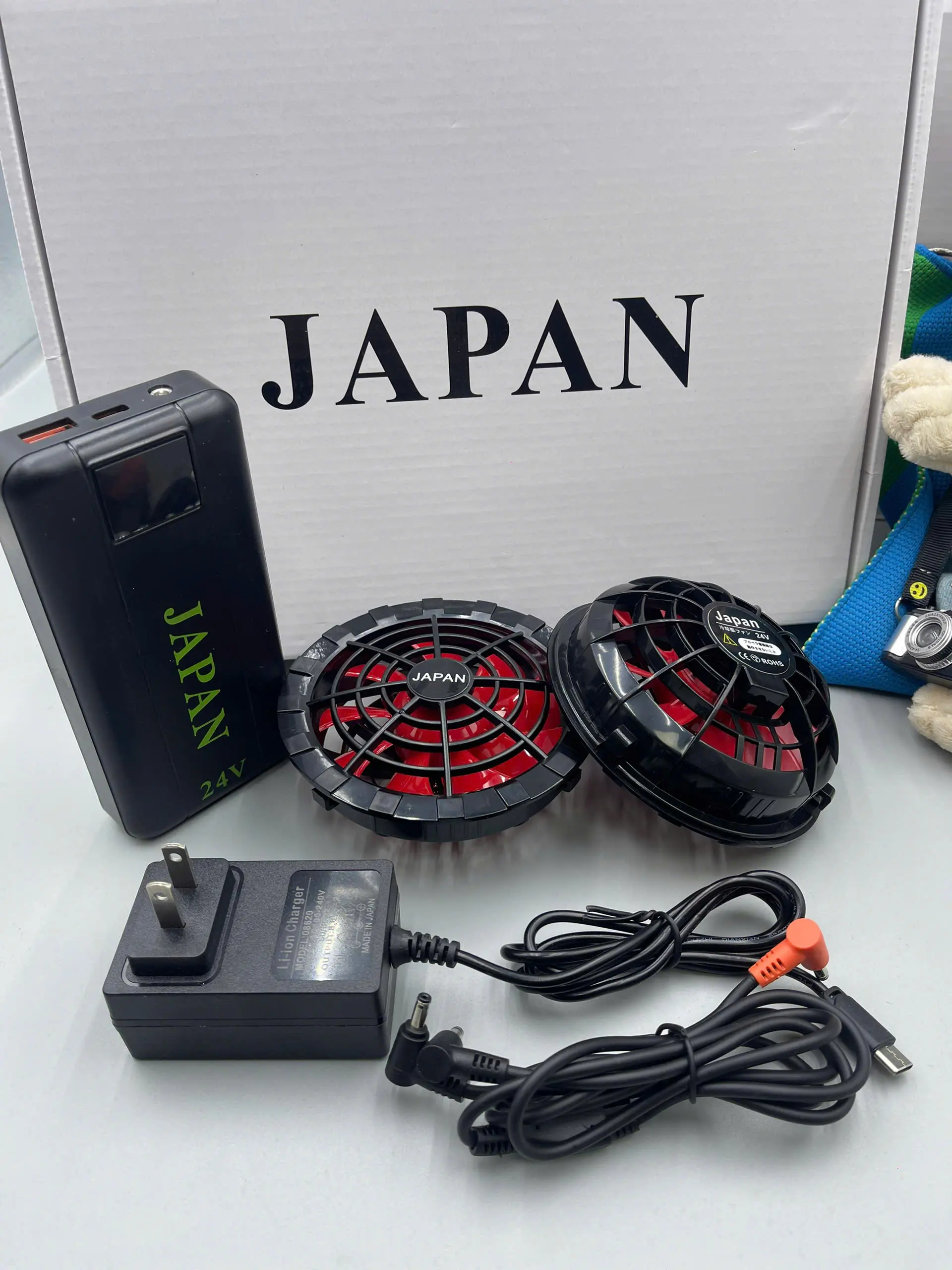 Bộ Phụ Kiện Áo điều hòa 8 Cấp Gió JAPAN 24V, Pin Lithium 94.000mAh, Quạt 9 cánh 24V, SD 12-18H. Mới nhất 2025