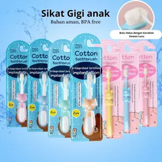 Sikat Gigi Anak Cotton Mini Soft Toothbrush Kids Sikat Gigi Anak Bayi Bulu Halus Karakter Hewan Lucu Bayi
